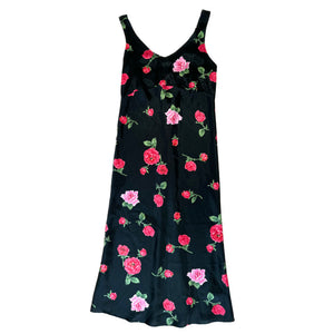 Silky roses 90's dress