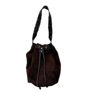 Suede bucket bag