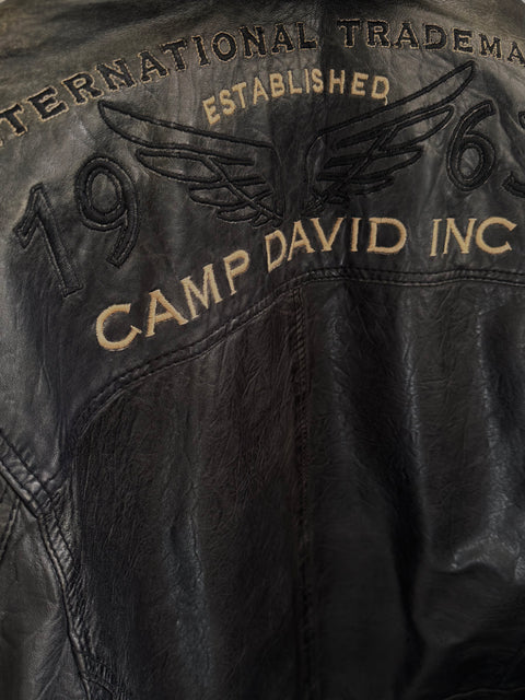 S0158 worn leather biker jacket
