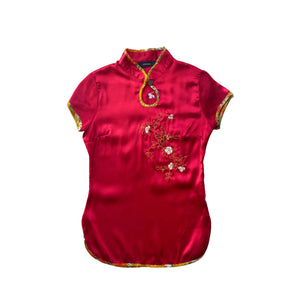 Mandarin embroidered top