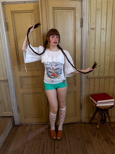 1960's cropped milkmaid blouse