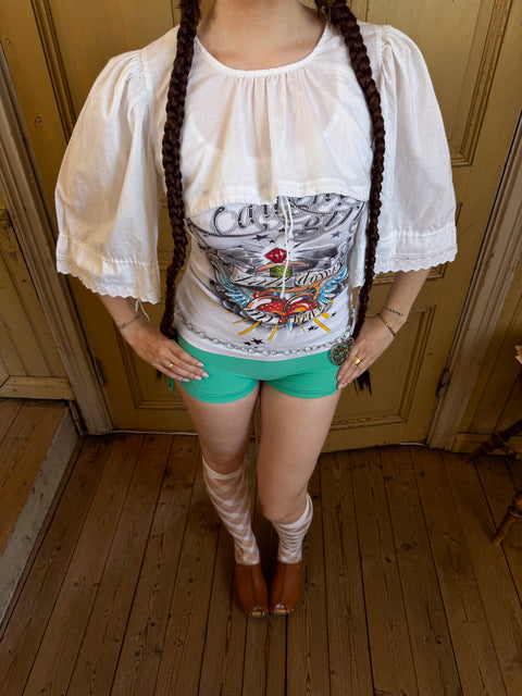 1960's cropped milkmaid blouse