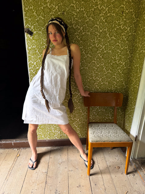 1970's white cotton sundress
