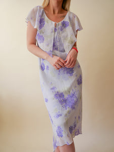 Lilac wide collar midi dress