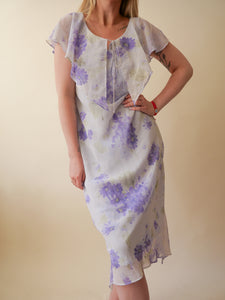 Lilac wide collar midi dress