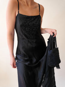 Black silky dress