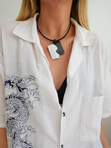 Square yin and yang necklace