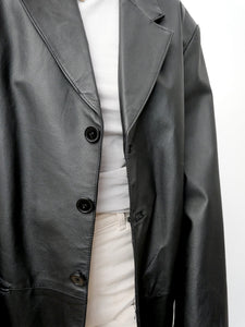 Boxy leather jacket