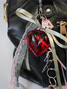 Big heart bag charm