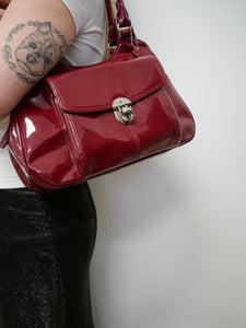 Cherry red bag in patent leather