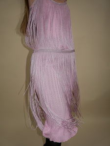 Winter pink fringe dress