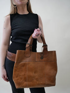 Brown leather XL bag
