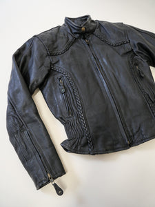 Black fitted 90's moto jacket