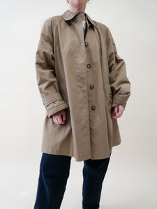 Cropped a-line trenchcoat