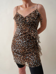 Leopard sequin dress