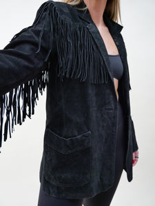 Cowboy fringe suede 80's jacket