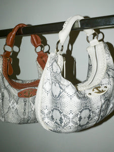 Roberto Cavalli snake print hobo bag