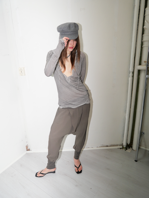 s0110 grey wool cap