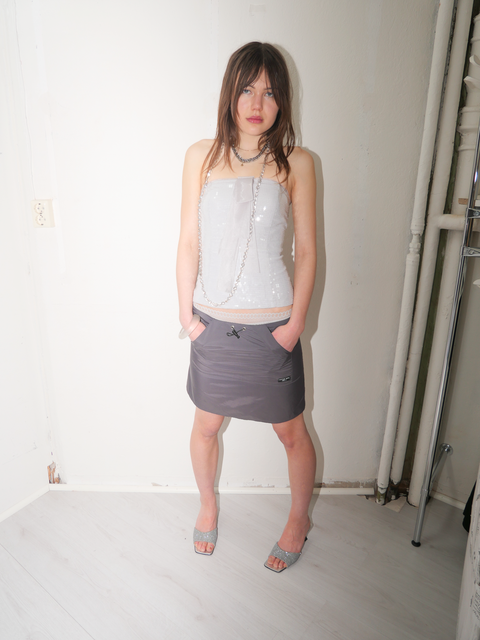 s0113 silver sequin corset top