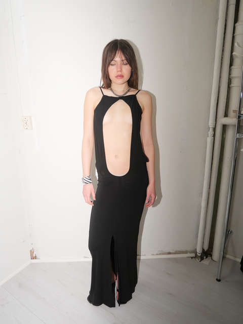 s0133 cut out maxi dress