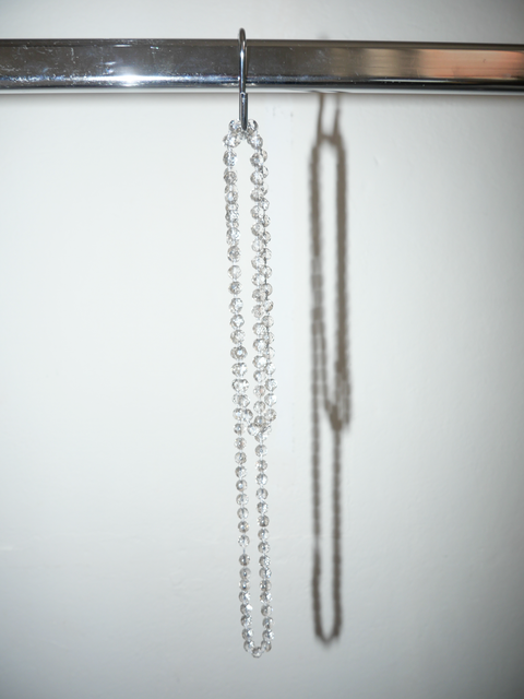 s0114 clear glass bead necklace