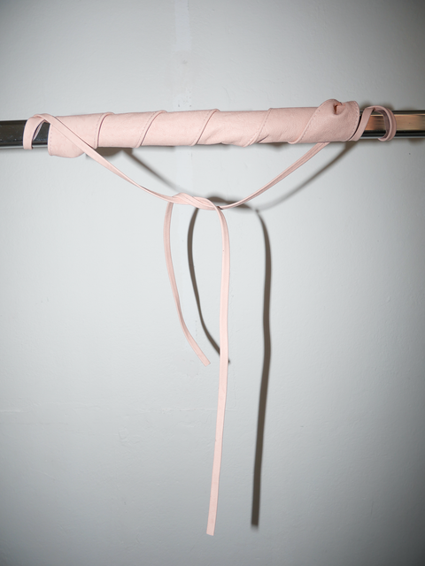 S0104 dusty pink leather wrap belt