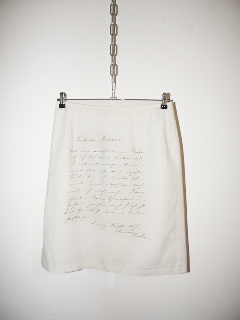 S0150 cotton & linen love letter skirt