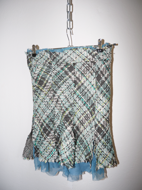 S0139 textured tweed mini skirt