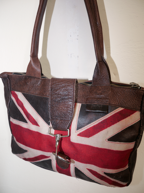 S0143 UK canvas leather bag