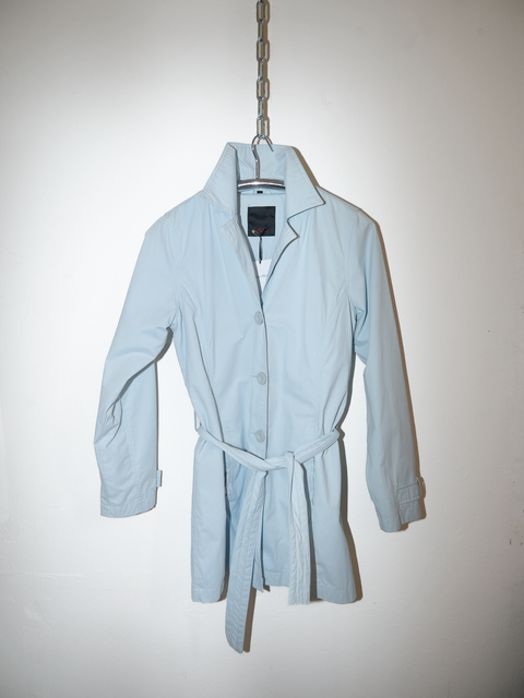 S0146 lightweight baby blue city trenchcoat