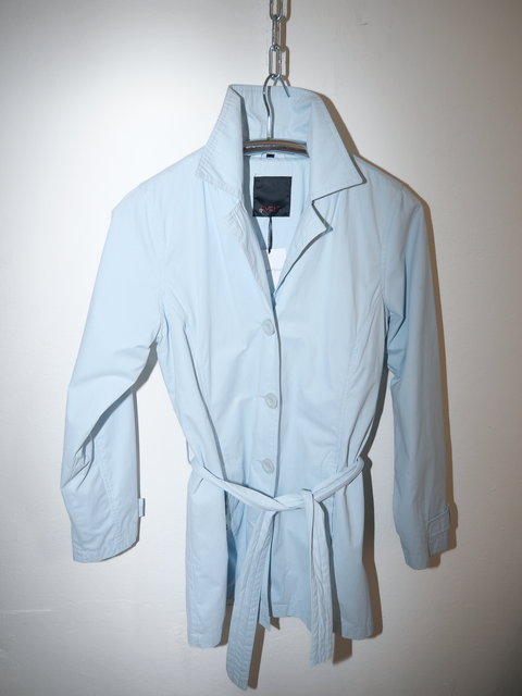 S0146 lightweight baby blue city trenchcoat