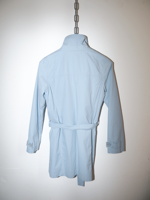 S0146 lightweight baby blue city trenchcoat