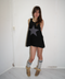 S0154 linen star mini dress