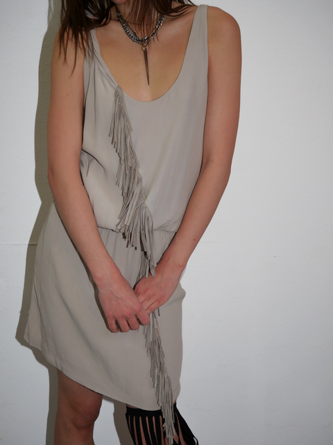 S0159 fringe viscose dress