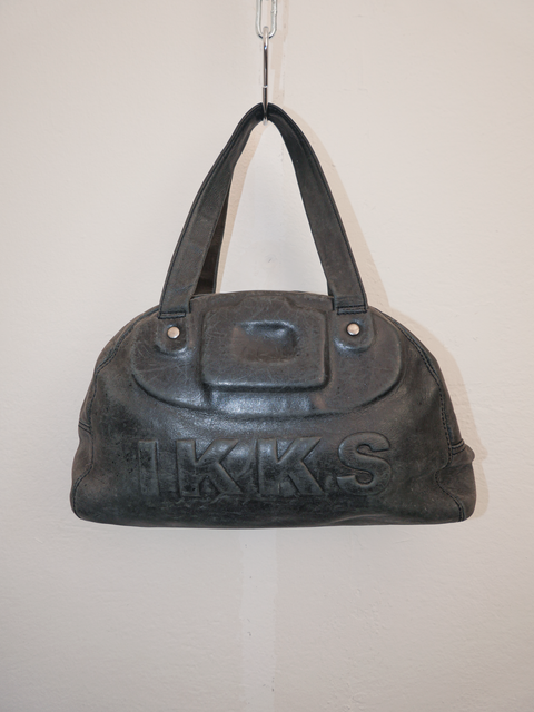 S0161 worn leather embossed bowling bag