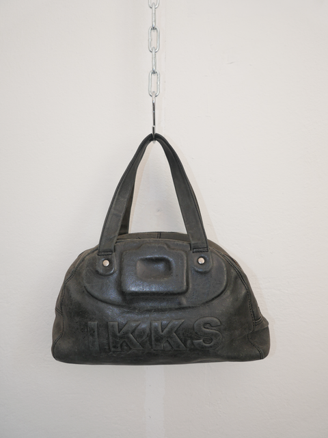 S0161 worn leather embossed bowling bag
