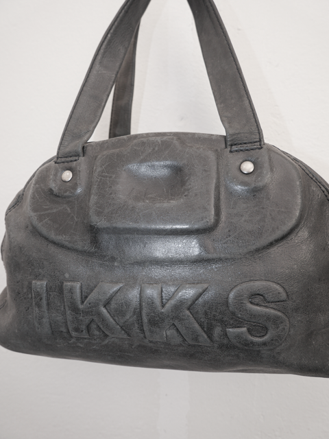S0161 worn leather embossed bowling bag