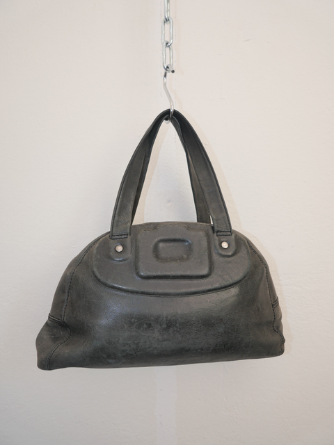 S0161 worn leather embossed bowling bag