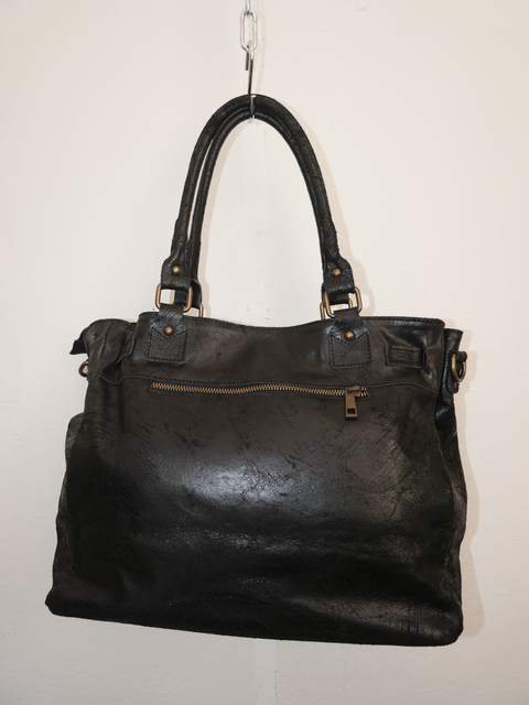 S0168 black zebra pony hair leather firkin