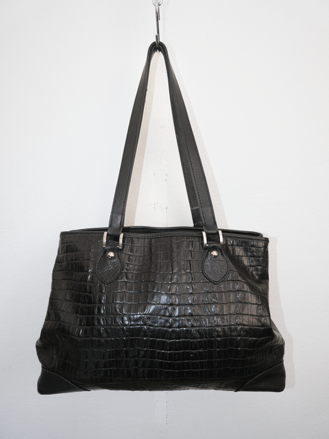 S0166 croco embossed leather tote bag (1990's)