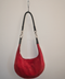 S0160 red suede hobo bag