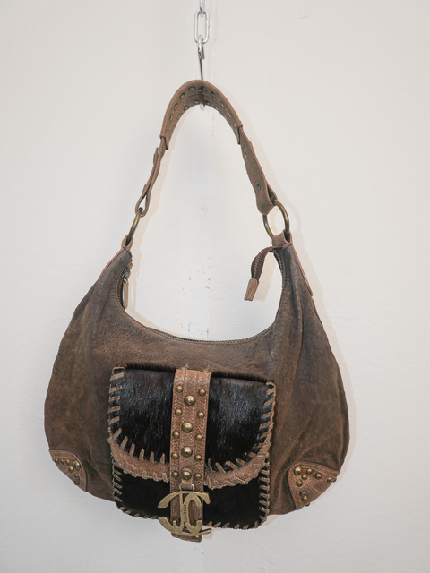 S0163 Just Cavalli studded pony hair bag