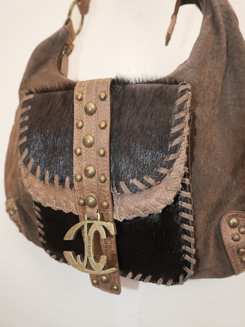 S0163 Just Cavalli studded pony hair bag