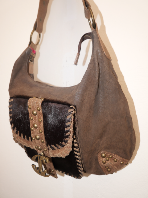 S0163 Just Cavalli studded pony hair bag