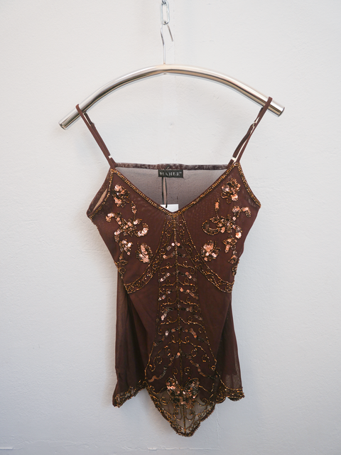 2000's beaded mesh top