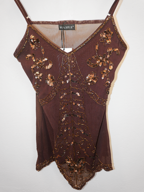 2000's beaded mesh top