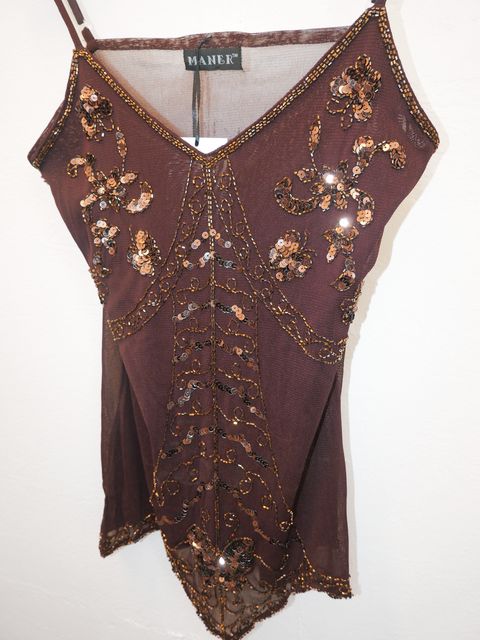 2000's beaded mesh top