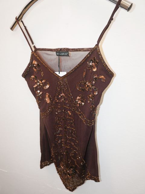 2000's beaded mesh top