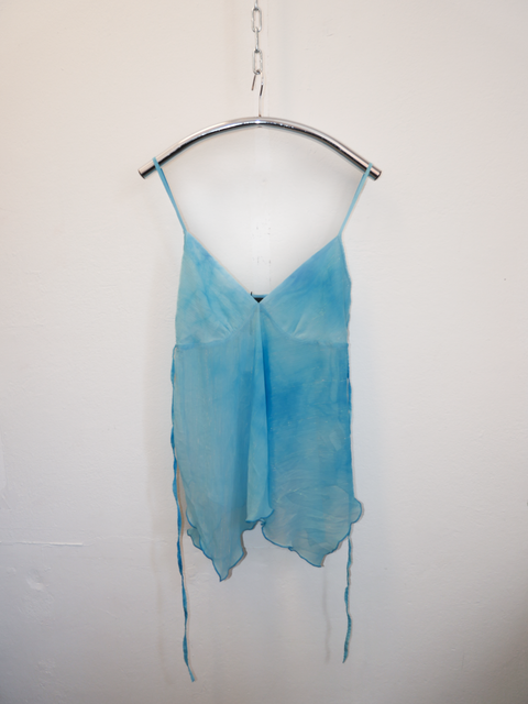 2000's sky blue shimmer camisole