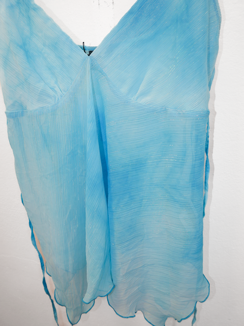 2000's sky blue shimmer camisole